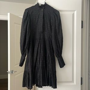 Shirt waist mini- midnight black and gold